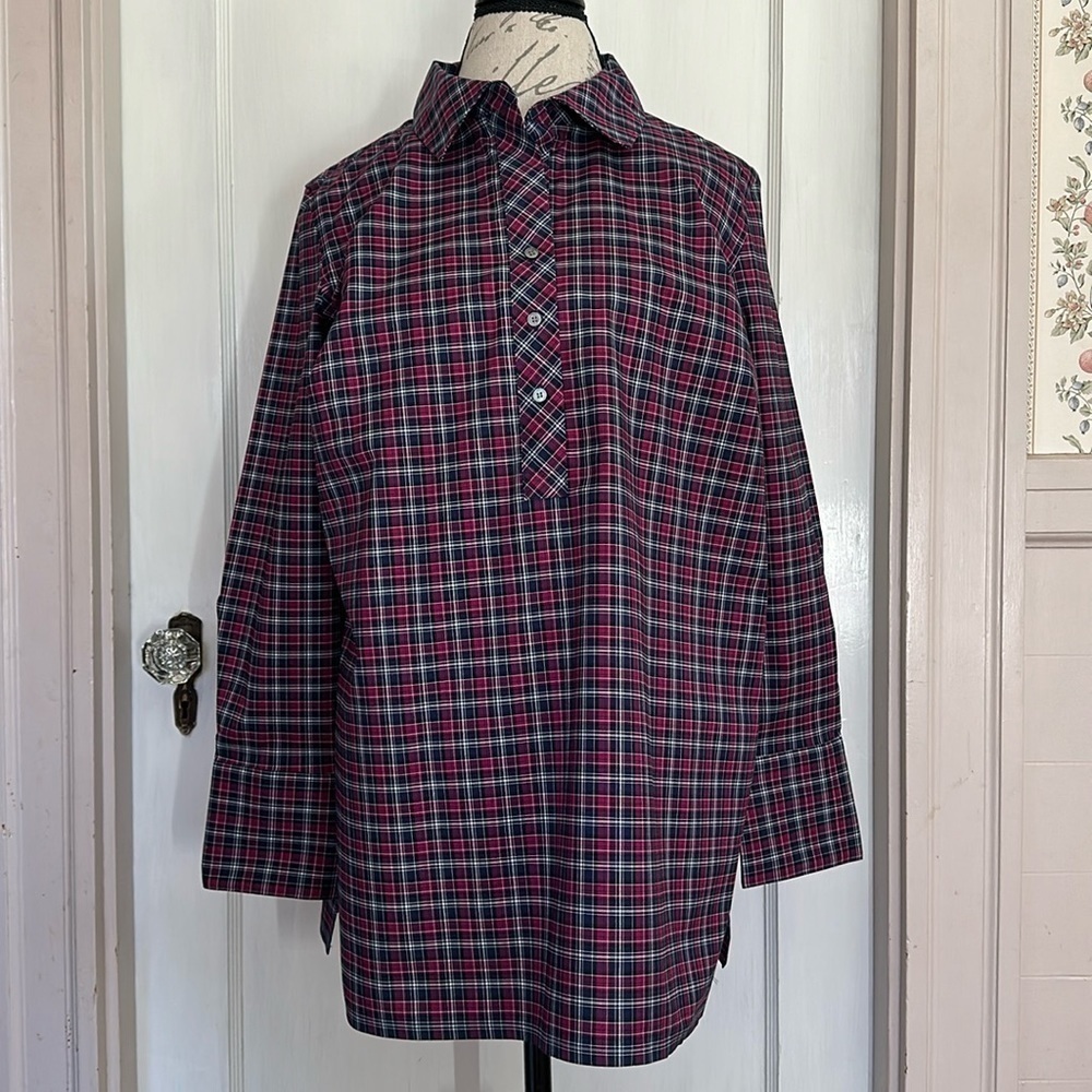 TALBOTS WOMAN Perfect Popover Plaid Tunic